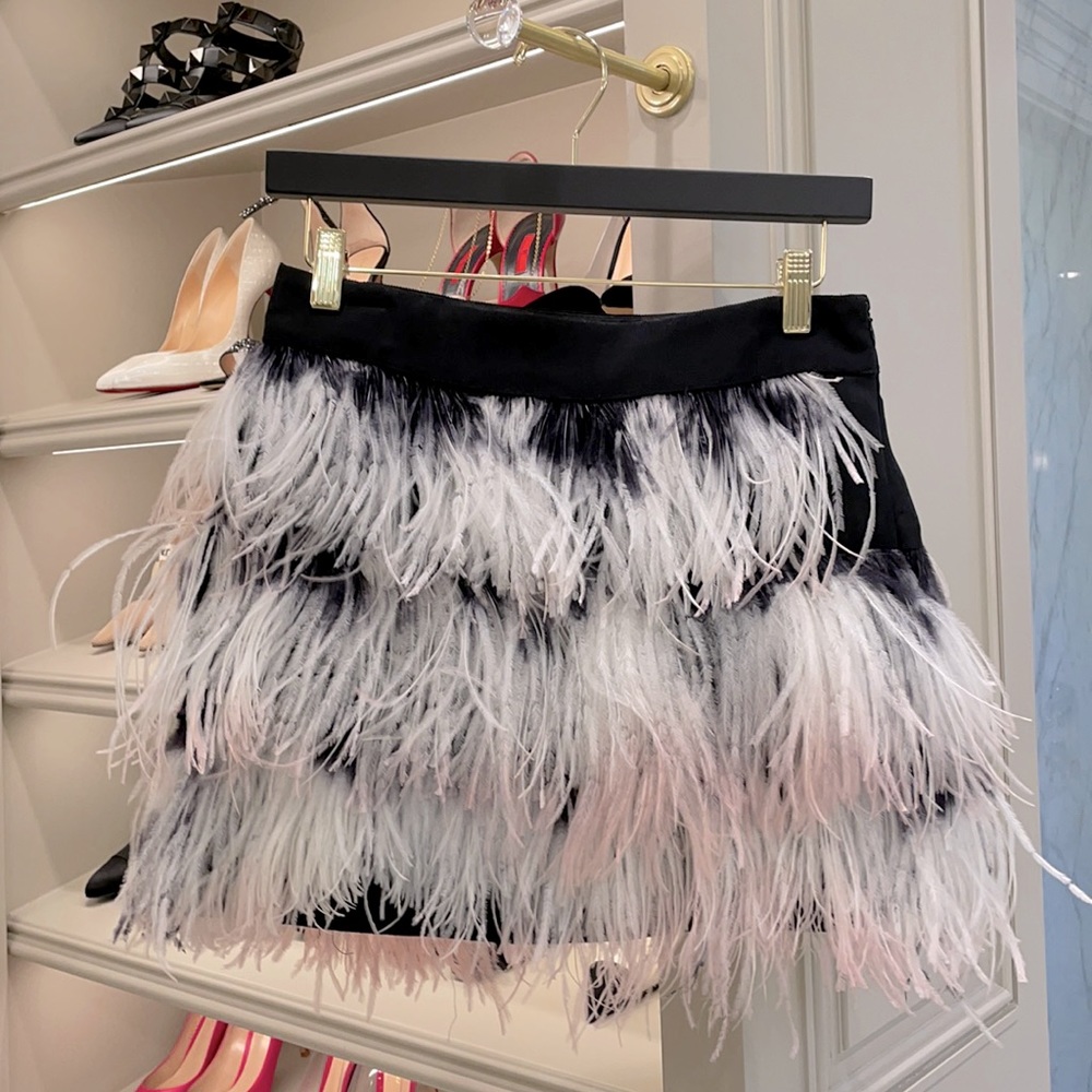 Milly Ostrich feather skirt with silk lining Size 0